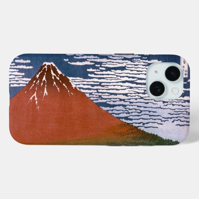 Funda De Case-Mate Para iPhone Fuji rojo, Volcán Aka Fujiyama Katsushika Hokusai (Reverso (Horizontal))
