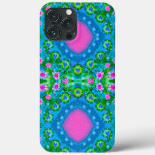 Funda Para iPhone 13 Pro Max Fun BoHo Floral Rosa Resumen Girly moderno