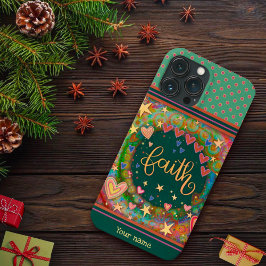 Funda Para iPhone 13 Pro Max Fun Floral Green Faith Inespirivitalidad Nombre