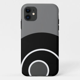 Funda Para iPhone 11 Fun negrita Negra Gris Blanco Moderno Arte Concént