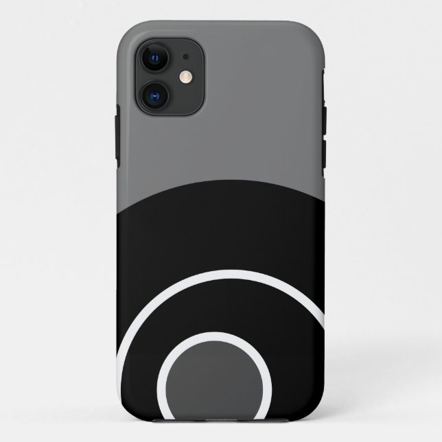 Funda De Case-Mate Para iPhone Fun negrita Negra Gris Blanco Moderno Arte Concént (Reverso)