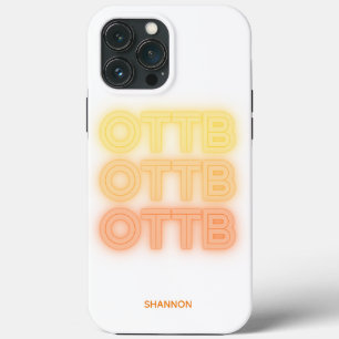 Funda Para iPhone 13 Pro Max Fun Neon Retro Caballo OTTB Thoroughbred Racehorse