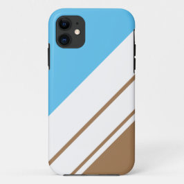 Funda Para iPhone 11 Fun Sky Blue Mocha Diagonal franjas de Carreras bl