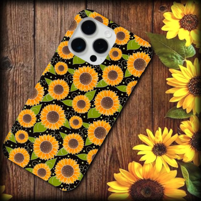 Funda De Case-Mate Para iPhone Fun Sunflower Yellow Black Pattern (Subido por el creador)