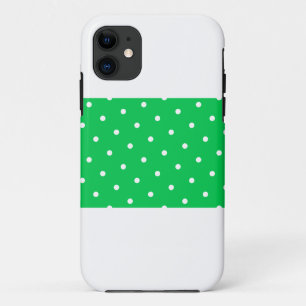 Funda Para iPhone 11 Fun Wide Lime Green Stripe White Dots On White