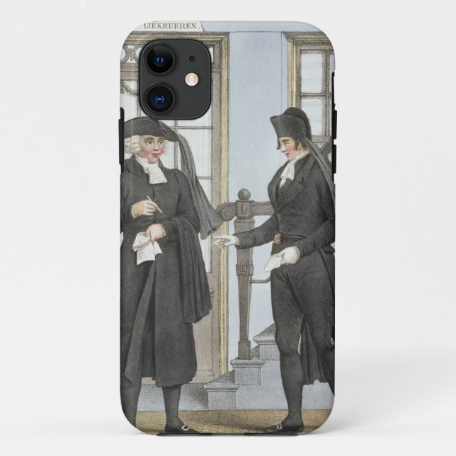 Funda De Case-Mate Para iPhone Funcionarios fúnebres de Amsterdam, ilustracion de (Reverso)