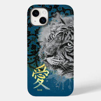 FUNDA PARA iPhone 14 PLUS DE Case-Mate FUND CASE ANTIGUO ENCAJE PINTADO TIGRE KANJI AMOR
