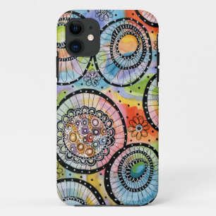 Funda Para iPhone 11 Funda audaz de color Círculo Doodle iPhone 11