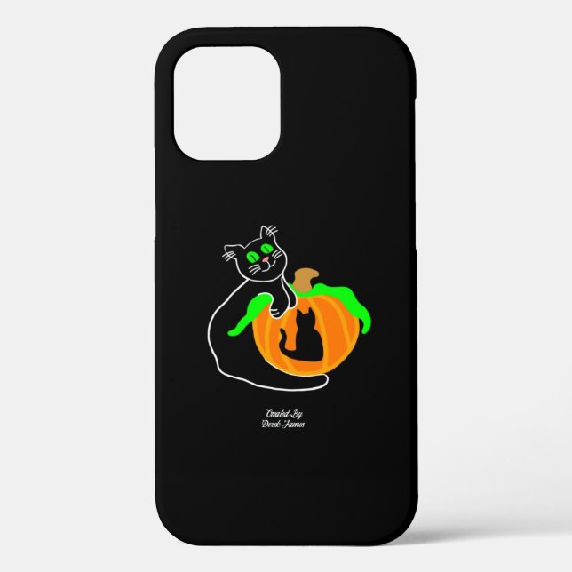 Funda De Case-Mate Para iPhone Funda Black Cat Pumpkin Apple iPhone 12 (Reverso )