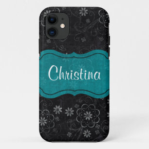Funda Black Floral iPhone 5 Mate Barely There™