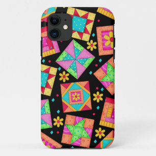 Funda Para iPhone 11 Funda Black Patchwork Quilt Art iPhone 5
