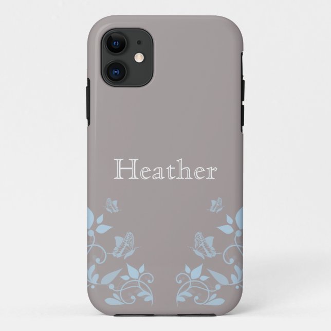 Funda De Case-Mate Para iPhone Funda Blue Butterfly Floral iPhone 5 (Reverso)