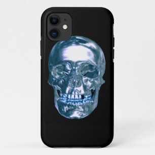 Funda Para iPhone 11 Funda Blue Chrome Skull iPhone 5G