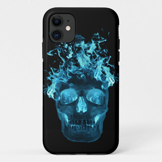 Funda De Case-Mate Para iPhone Funda Blue Flame Skull iPhone 5G (Reverso)