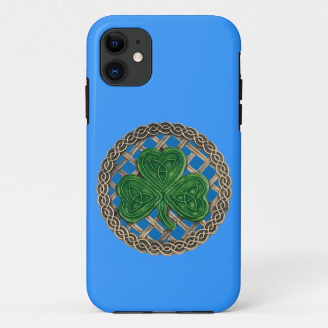 Funda De Case-Mate Para iPhone Funda Blue Shamrock and Celtic Knots iPhone 5 (Reverso)