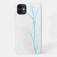 Funda Blue Twig White Concrete Texture para iPhone