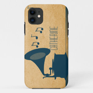 Funda Blue Vintage Gramophone BT ID iPhone 5