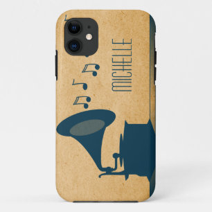Funda Blue Vintage Gramophone BT iPhone 5