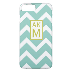 Funda Para iPhone 8 Plus/7 Plus Funda Blue & White Chevron Monograma iPhone 7 Plus
