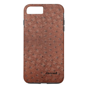 Funda Para iPhone 8 Plus/7 Plus Funda Brown Ostrich Leather Look iPhone 7 Plus