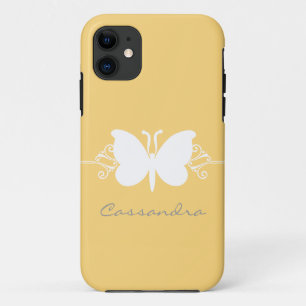 Funda Para iPhone 11 Funda Butterfly Swirl CM ID iPhone 5, amarillo