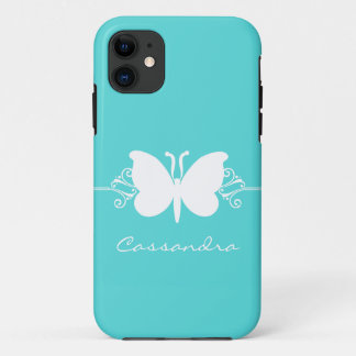 Funda Para iPhone 11 Funda Butterfly Swirl CM ID iPhone 5, Aqua