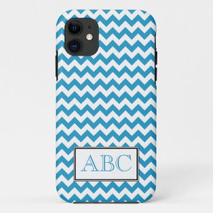 Funda Para iPhone 11 Funda Chevron Blue & White iPhone 5