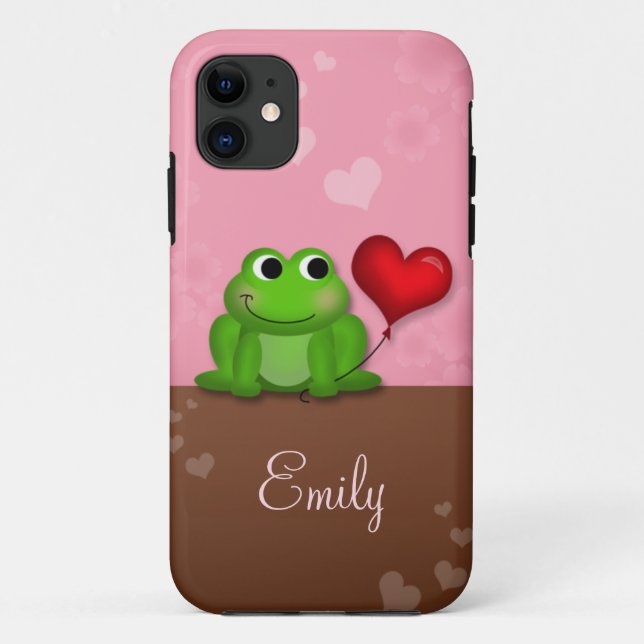 Funda De Case-Mate Para iPhone Funda Cute Froggy Heart Balloon para iPhone 5 (Reverso)