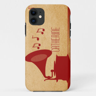 Funda de BT ID para iPhone 5 Gramophone rojo vinta