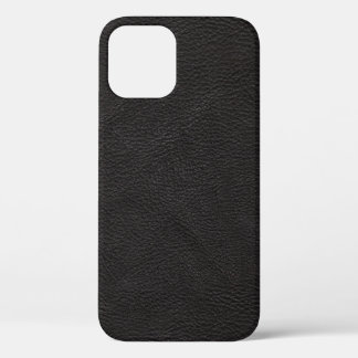 iPhone 12 Funda de diseño de cuero negro texturizado para iP