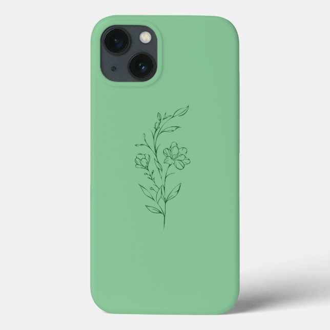 Funda De Case-Mate Para iPhone Funda de flores verdes para iPhone 13 (Reverso)