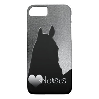 Funda Para iPhone 8/7 Funda de Heart Horses I (corazón plateado) iPhone 