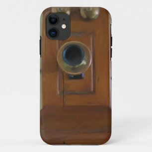 Funda de ID para iPhone de teléfono de época