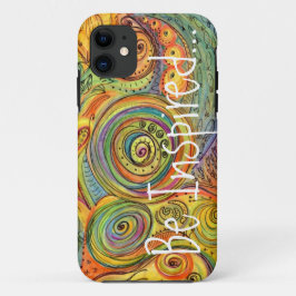Funda Para iPhone 11 funda de iPhone 11 de Doodle colorido "Sé inspirad