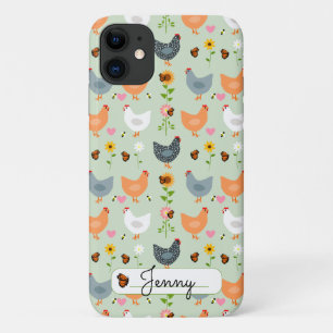 Funda Para iPhone 11 Funda de iPhone 11 verde de pollo floral personali