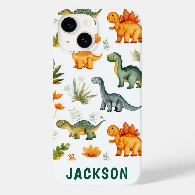 Funda De Case-Mate Para iPhone Funda de iphone 14 de dinosaurio personalizado per (Reverso )