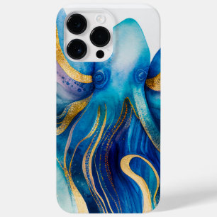 Funda Para iPhone 14 Pro Max De Case-Mate Funda de iPhone 14 P de pulpo de oro turquesa azul