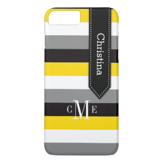 Funda Para iPhone 8 Plus/7 Plus Funda de iPhone 7 | Tiras | Amarillo, gris, negro
