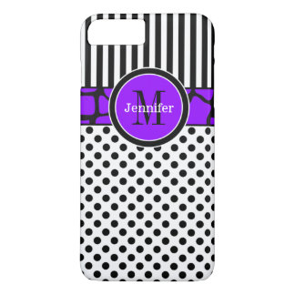 Funda de iPhone 7 | Tiras, puntos | Púrpura