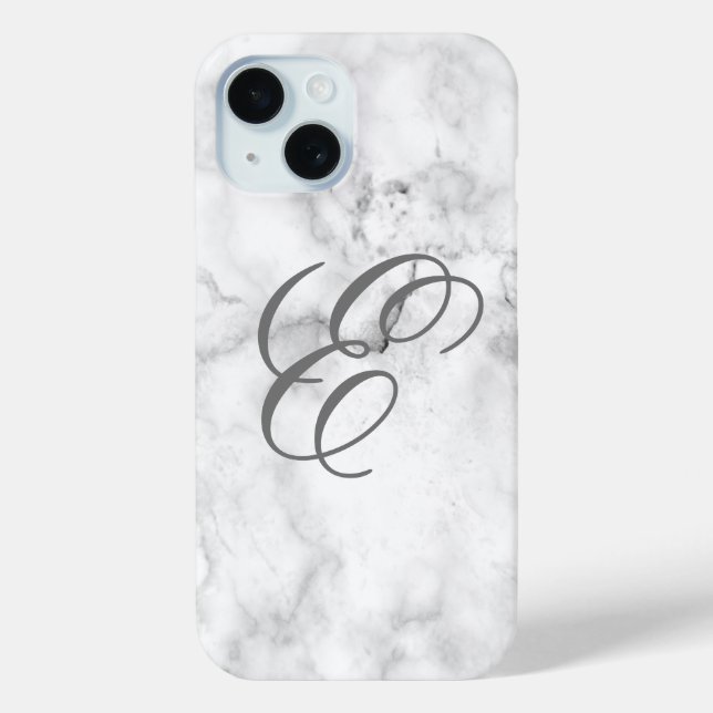 Funda De Case-Mate Para iPhone Funda de iPhone de mármol con inicial (Reverso )