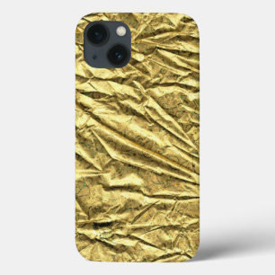 Funda Para iPhone 13 Funda de iPhone de papel de oro brillante