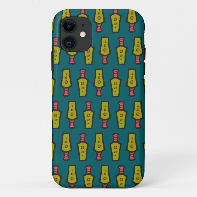 Funda De Case-Mate Para iPhone Funda de iPhone de patrón tribal, rojo, amarillo,  (Reverso)
