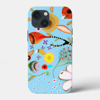 Funda Para iPhone 13 Mini Funda de iPhone / iPad floral turquesa