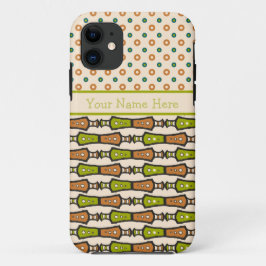 Funda Para iPhone 11 Funda de iPhone tribal verde Verde azulado crema n