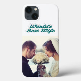 Funda Para iPhone 13 Funda de iPhone verde con foto de esposa
