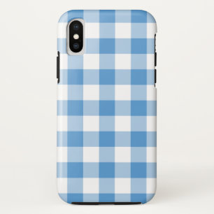 Funda de iPhone X azul claro y blanco de búfalo