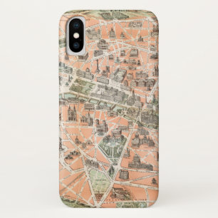Funda Para iPhone X Funda de iPhone X Mapa de París de época