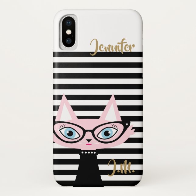 Funda De Case-Mate Para iPhone Funda de iPhone X monograma de Moda (Reverso)