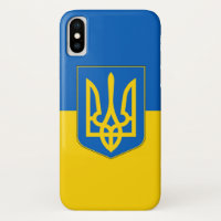 Funda de Iphone X patriótico con bandera de Ucrani