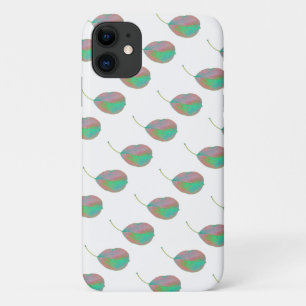 iPhone 11 Funda de la hoja de árbol rosa turquesa para iPhon